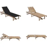 vidaXL Garten Sonnenliege mit Auflage Bambus - Sonnenliege - Sonnenliegen - Sonnenliege Mit Auflage - Sonnenliegen Mit Auflagen