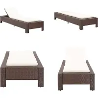 vidaXL Sonnenliege mit Auflage Braun Poly Rattan - Sonnenliege - Sonnenliegen - Gartenliege - Gartenliegen