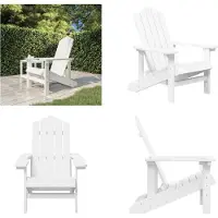 vidaXL Adirondack Gartenstuhl HDPE Weiß - Gartenstuhl - Gartenstühle - Outdoor Stuhl - Gartensessel