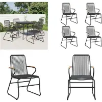 vidaXL Gartenstühle 4 Stk. Schwarz 58x59x85,5 cm PVC Rattan - Gartenstuhl - Gartenstühle - Lounge Stuhl - Terrassenstuhl