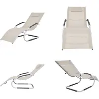 vidaXL Sonnenliege mit Kissen Aluminium und Textilene Creme - Sonnenliege - Sonnenliegen - Gartenliege - Gartenliegen