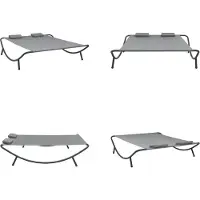 vidaXL Outdoor Loungebett Stoff Anthrazit - Gartenliege - Gartenliegen - Sonnenliege - Sonnenliegen
