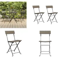vidaXL Bistrostühle 2 Stk. Klappbar Grau Poly Rattan und Stahl - Gartenstühle