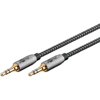 Goobay Audio Verbindungskabel AUX, 3,5 mm stereo, 5 m, Sharkskin Grey