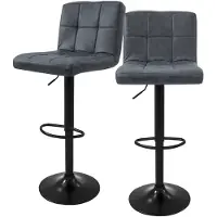 ML-Design | Set mit 2 Abigail Barhockern aus Kunstleder Grijs Kunstleer 45x112x50 cm | NADUVI