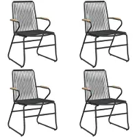vidaXL Gartenstühle 4 Stk. Schwarz 58x59x85,5 cm PVC Rattan