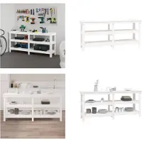 vidaXL Werkbank Weiß 181x50x80 cm Massivholz Kiefer - Werkbank - Werkbänke - Lagerbank - Arbeitstisch