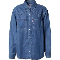 Levi's Jeansbluse "TEODORA WESTERN SHIRT", Damen, Gr. S (36), blau (dunkelblau), Web, Obermaterial: 60% Lyocell, 40% Baumwolle, hüftbedeckend, Blusen Jeansbluse, mit Druckknöpfen