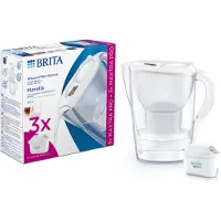 Brita Wasserfilterkanne Marella Cool White, 2,4 l + 3 Wasserfilter Maxtra+