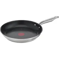 Tefal Bratpfanne "Virtuoso" Edelstahl 1 Stk. tlg. Edelstahl, Antihaftversiegelung, Thermo-Spot, alle Herdarten,Induktion