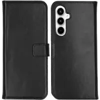 Selencia Samsung Galaxy A55 Hülle - Echtes Leder - - Klapphülle - Schwarz