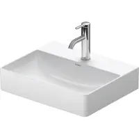 Duravit Waschtisch Comp DuraSquare geschliffen 50x40cm, o. ÜL, m HLB, 1 Hahnloch, weiß