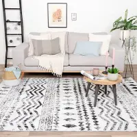 FRAAI Skandinavische Teppich - Scandi Noak Schwarz Weiß 80x150 cm