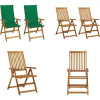 vidaXL Garten Liegestühle 2 Stk. mit Kissen Akazie Massivholz - Gartenstuhl - Gartenstühle - Essstuhl - Essstühle