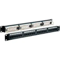 PROCABLE Patchpanel UTP 24xRJ45 Cat6 48.26cm 19inch 1U RAL9005 BLACK 5Gbit
