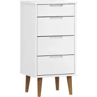 vidaXL Schubladenschrank MOLDE Weiß 40x35x82 cm Massivholz Kiefer