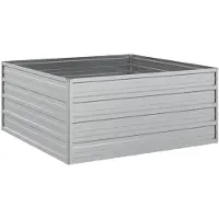 vidaXL Garten-Hochbeet 100x100x45 cm Verzinkter Stahl Silber