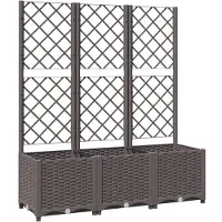 vidaXL - Pflanzgefäß - mit - Spalier - 120x40x136 - cm - Polypropylen - braun