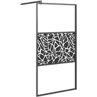 vidaXL Duschwand für Walk-In Dusche 100x195cm ESG Steindesign Schwarz
