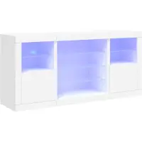 vidaXL Sideboard mit LED-Leuchten Weiß 142,5x37x67 cm