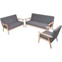 vidaXL Sofa-Set 3-tlg. Stoff Dunkelgrau