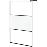 vidaXL Duschwand für Walk-In Dusche 115x195 cm ESG Mattiert Schwarz