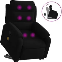 vidaXL Massagesessel mit Aufstehhilfe Schwarz Samt