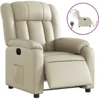 vidaXL Relaxsessel Elektrisch Creme Kunstleder