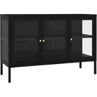 vidaXL Sideboard Schwarz 70x35x70 cm Stahl und Glas