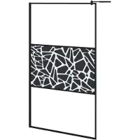 vidaXL Duschwand für Walk-In Dusche 115x195 cm ESG Steindesign Schwarz
