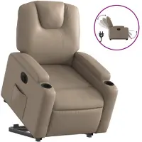 vidaXL Relaxsessel mit Aufstehhilfe Elektrisch Cappuccino Kunstleder