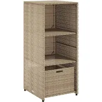 vidaXL Gartenschrank Beige 50x55x115 cm Poly Rattan