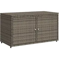 vidaXL Gartenschrank Grau 110x55x60,5 cm Poly Rattan