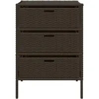 vidaXL Gartenschrank Braun 55x59x80 cm Poly Rattan