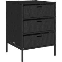 vidaXL Gartenschrank Schwarz 55x59x80 cm Poly Rattan