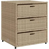 vidaXL Gartenschrank Beige 55x59x69 cm Poly Rattan