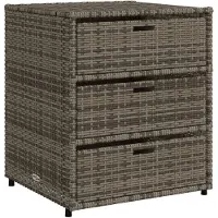 vidaXL Gartenschrank Grau 55x59x69 cm Poly Rattan