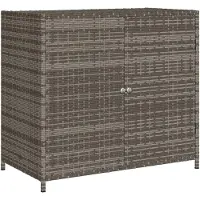 vidaXL Gartenschrank Grau 83x45x76 cm Poly Rattan
