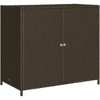 vidaXL Gartenschrank Braun 83x45x76 cm Poly Rattan