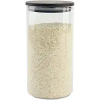 OTIX Vorratsglas mit Deckel 800ml Schwarz Holz