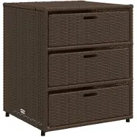 vidaXL Gartenschrank Braun 55x59x69 cm Poly Rattan