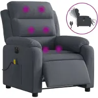 vidaXL Massagesessel Elektrisch Dunkelgrau Samt