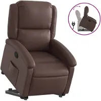 vidaXL Relaxsessel mit Aufstehhilfe Braun Kunstleder