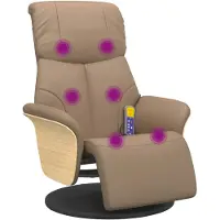 vidaXL Massagesessel mit Fußteil Cappuccino-Braun Kunstleder
