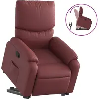 vidaXL Relaxsessel mit Aufstehhilfe Weinrot Kunstleder