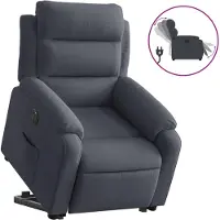 vidaXL Relaxsessel mit Aufstehhilfe Elektrisch Dunkelgrau Samt