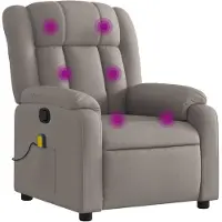 vidaXL Massagesessel Taupe Stoff