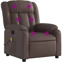 vidaXL Massagesessel Braun Kunstleder