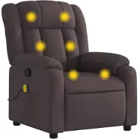 vidaXL Massagesessel Dunkelbraun Stoff
