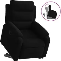 vidaXL Relaxsessel mit Aufstehhilfe Schwarz Samt